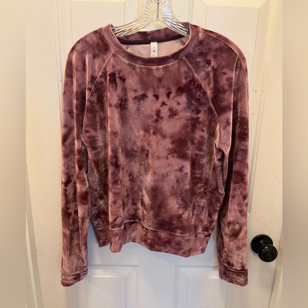 🍋 LIKE NEW Lululemon Velour Warm Down Crew in Interstellar Cassis Multi - Sz 10